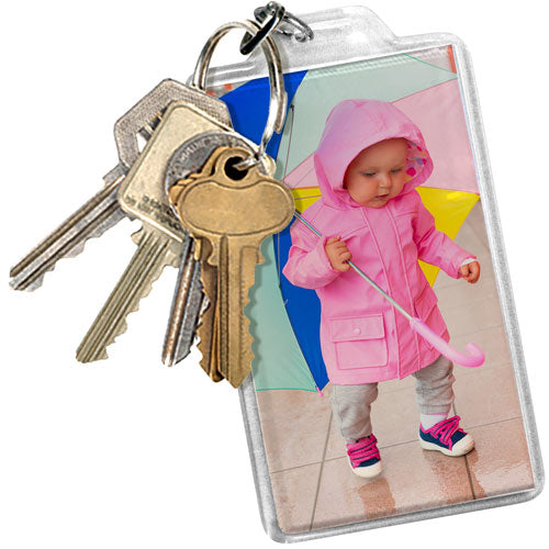 Large Rectangle Photo Keyring