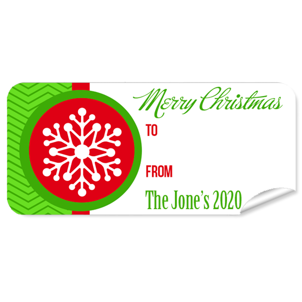 Red Snow Flake 27pk Label Christmas