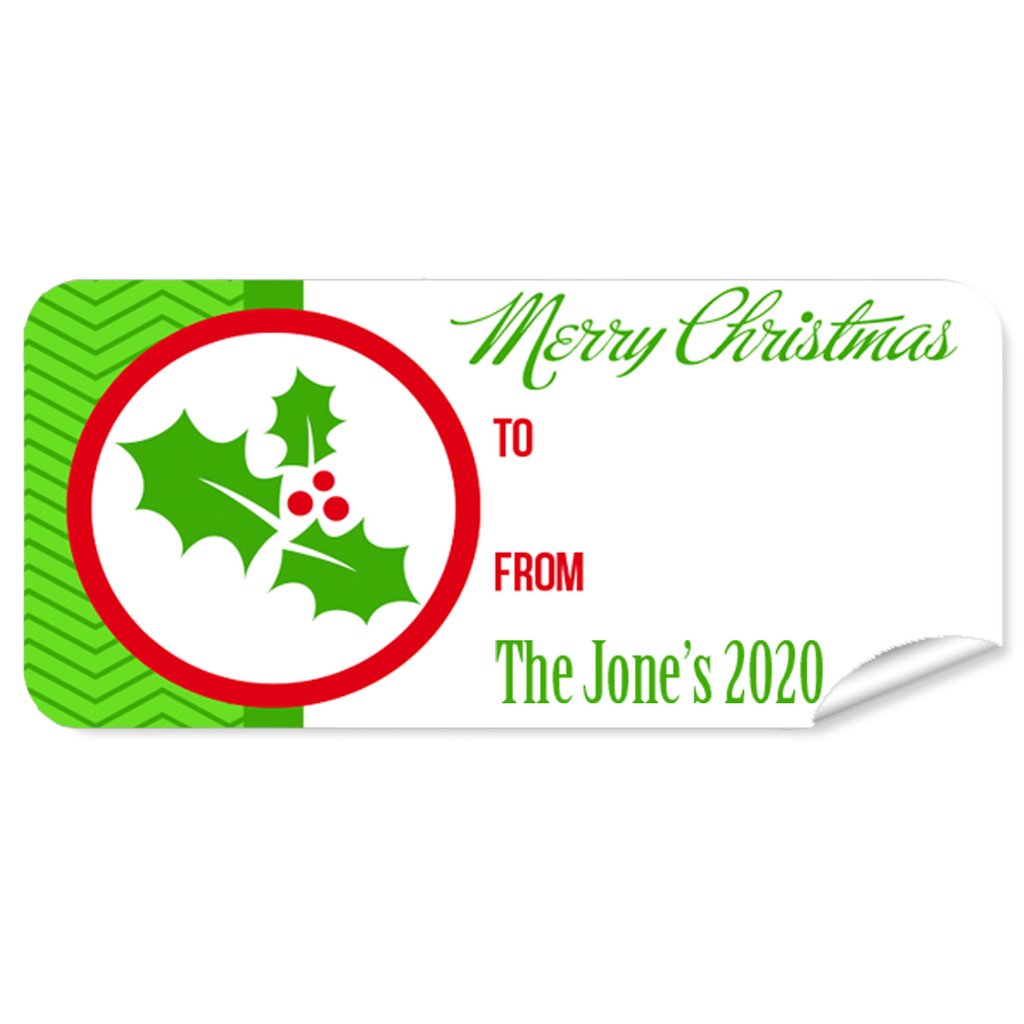 Red Holly 27pk Labels Christmas