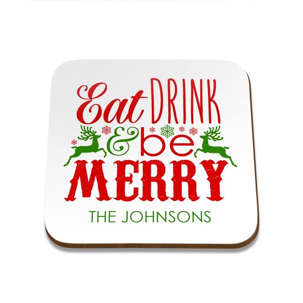 Eat Drink Square Coaster - Single