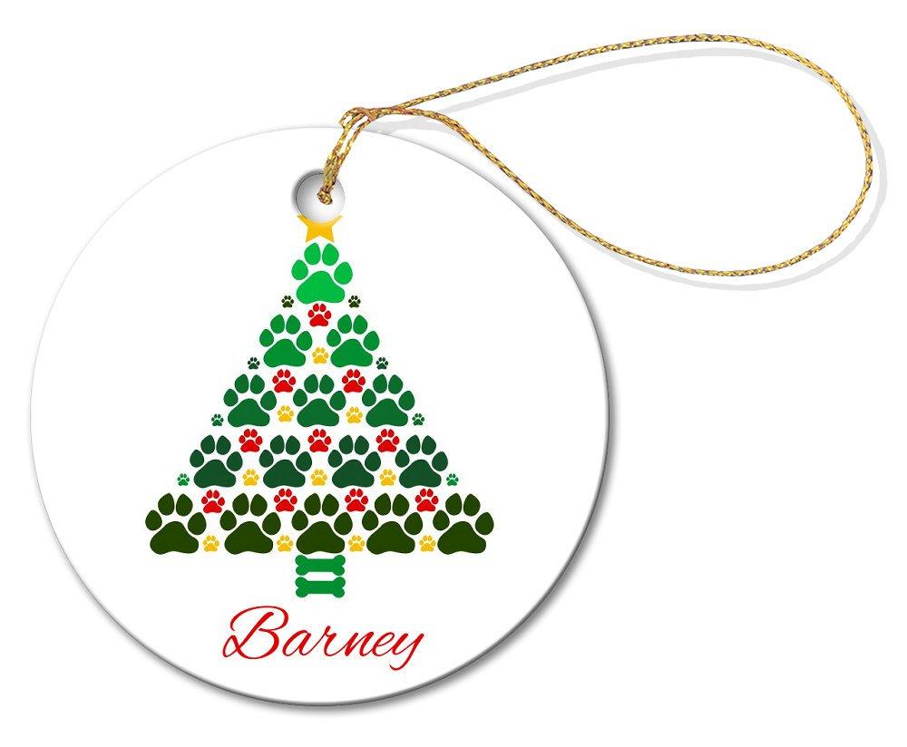 Paw Tree Round Porcelain Ornament