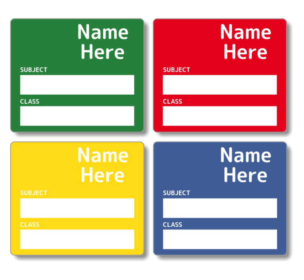 Multi Colour - Classic School Book Labels 16pk