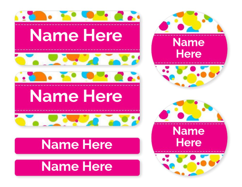 Bubbles Mixed Name Label Pack
