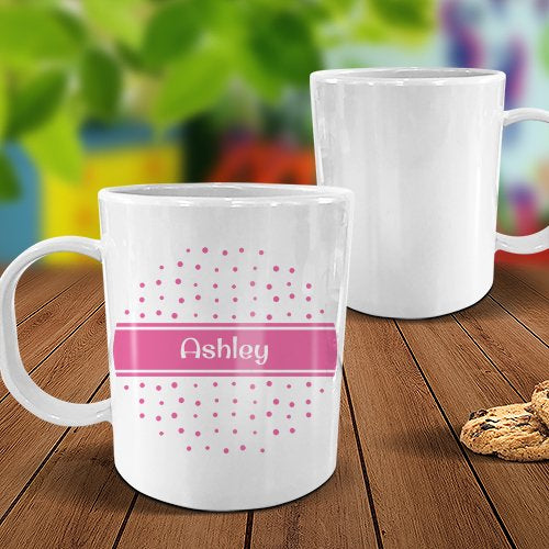 Dotty White Plastic Mug