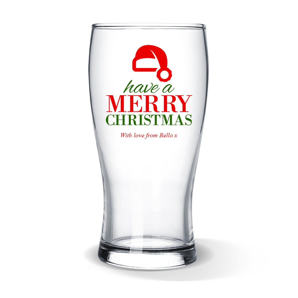 Santa Hat Standard Beer Glass