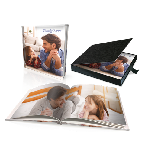 8 x 8" Premium Personalised Padded Cover Book in Presentation Box