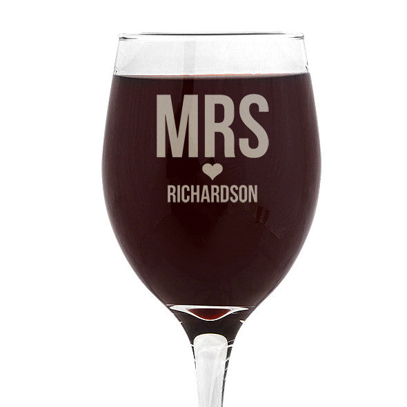 Mrs Love Design Wine 410ml Glass