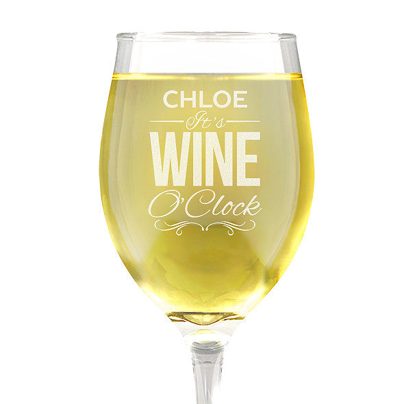 Wine O'Clock Design Wine 410ml Glass