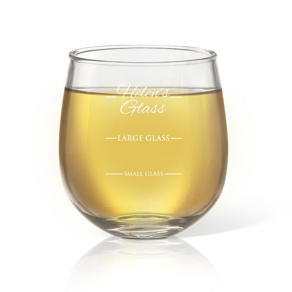 Laser Engraved Stemless Wine Glasses