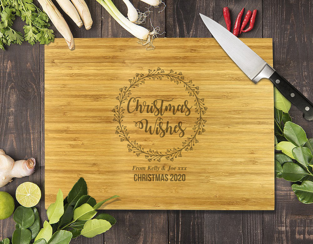 Christmas Wishes Bamboo Cutting Board 28x20