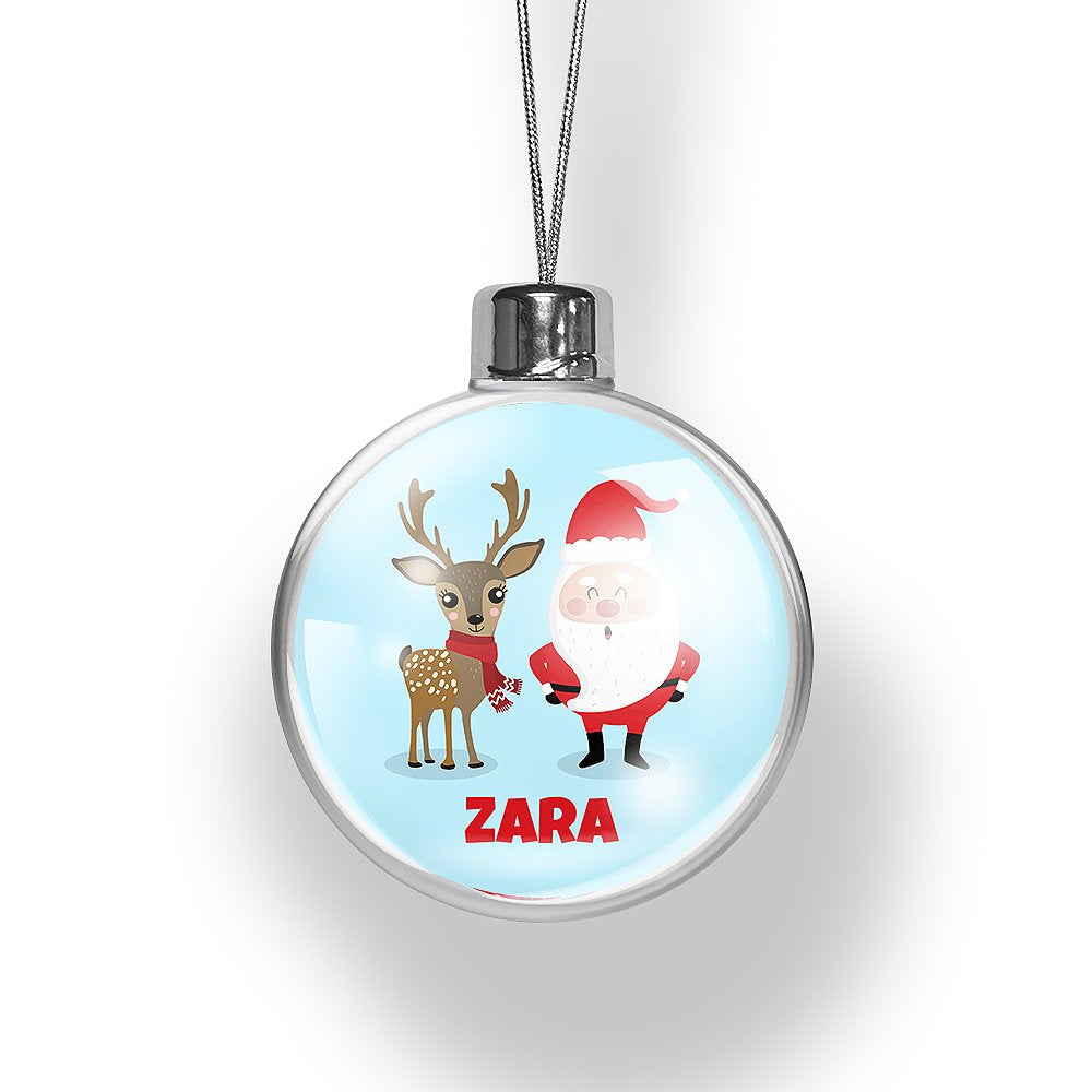 Santa & Reindeer Christmas Bauble (Temporarily Out of Stock)