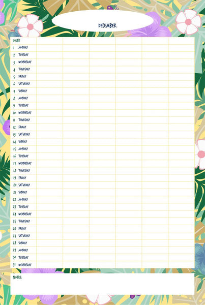 Tropical A3 Family Planner