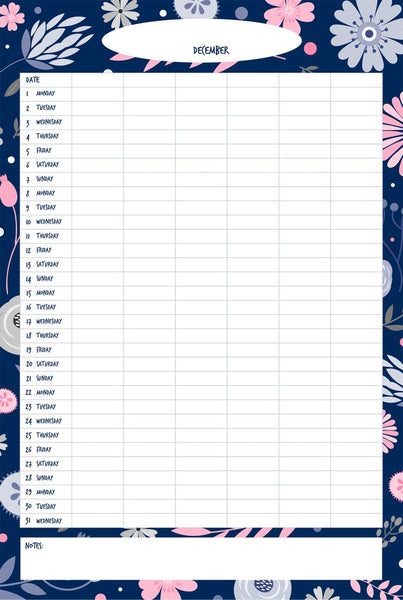 Floral A3 Family Planner