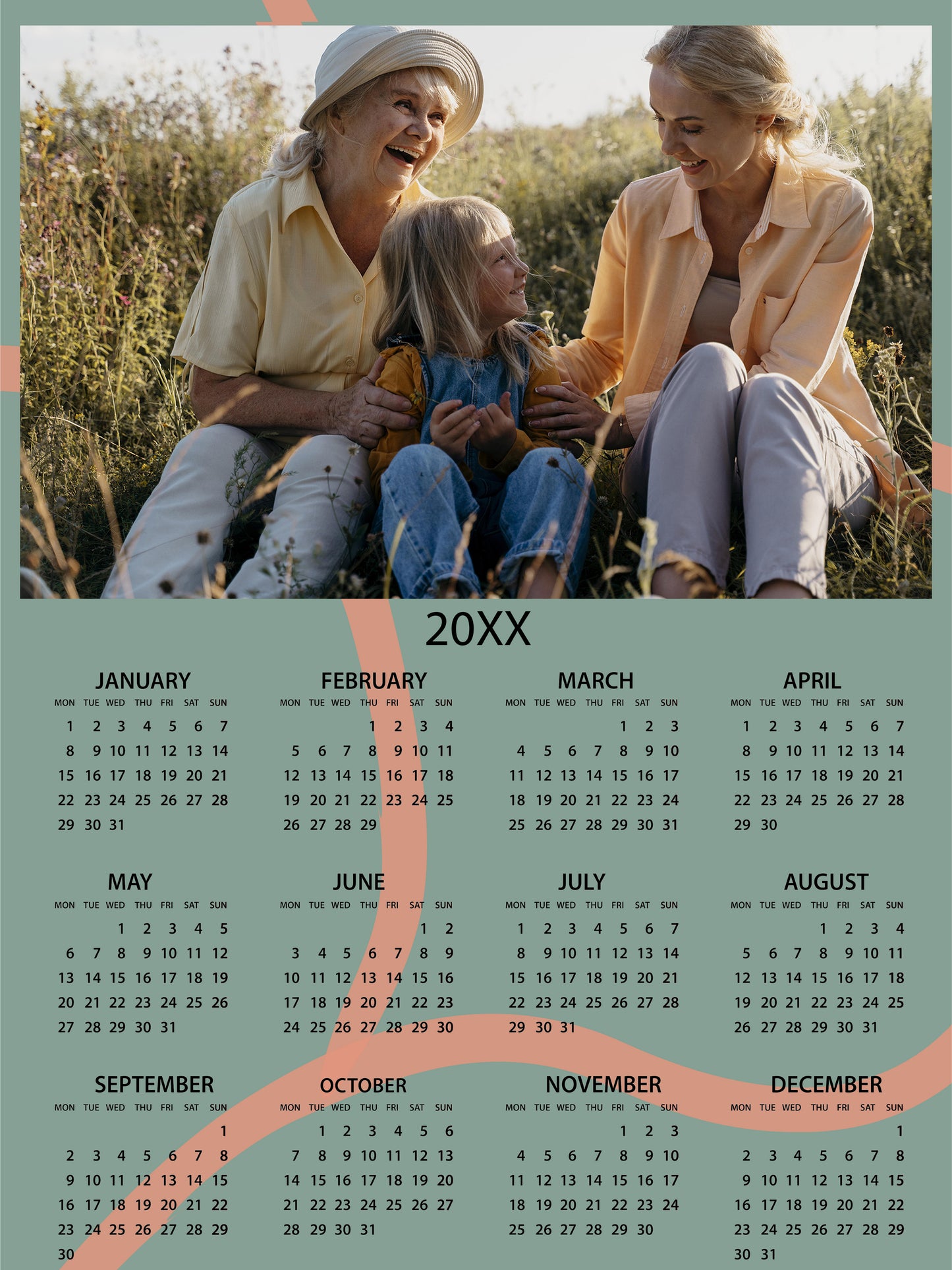 12x18" Sticky Calendar
