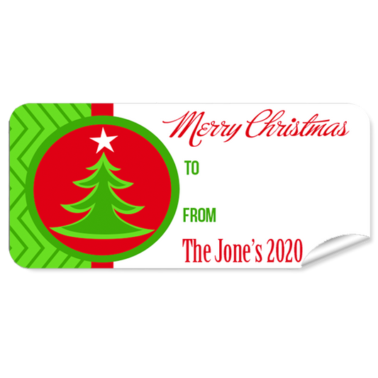 Green Tree 27pk Labels Christmas