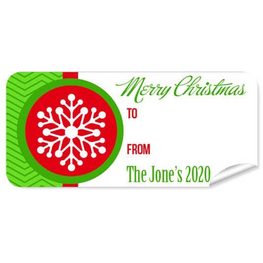 Red Snow Flake 27pk Label Christmas
