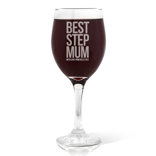 Best Step Mum Wine Glass (410ml)