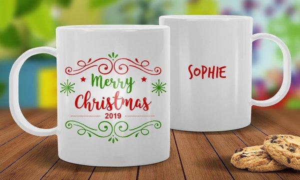 Merry Christmas White Plastic Christmas Mug