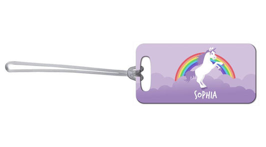 Purple Unicorn Bag Tag