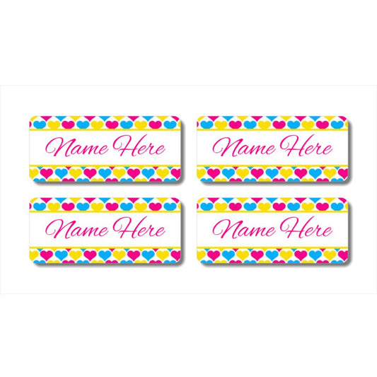 Heart Rectangle Name Labels 32pk