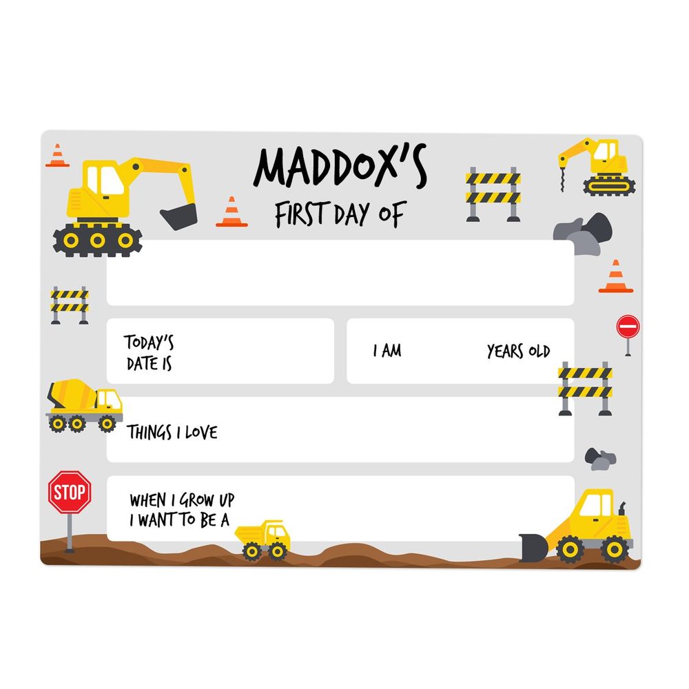Small Little DiggerFirst Day Sign