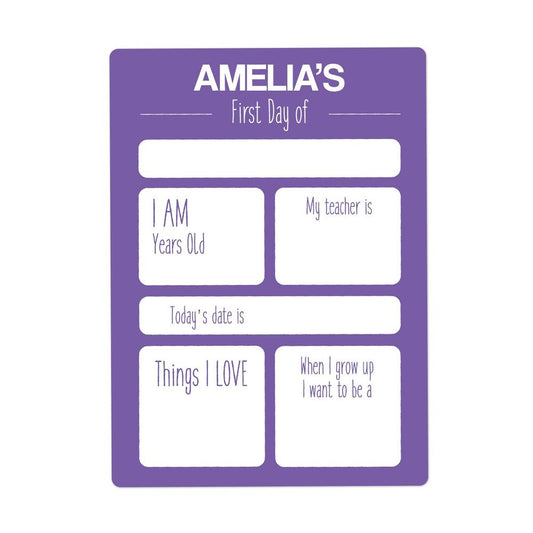 Large Purple First Day Sign