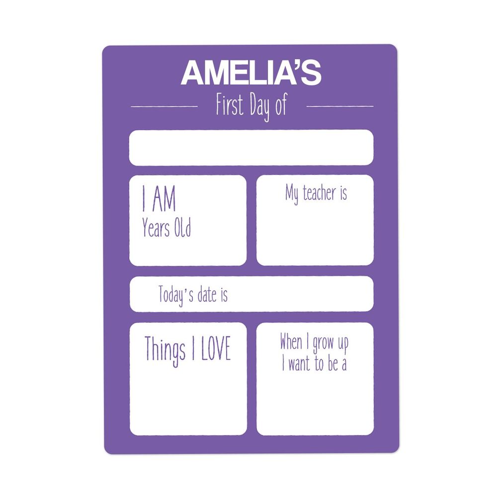 Small Purple First Day Sign