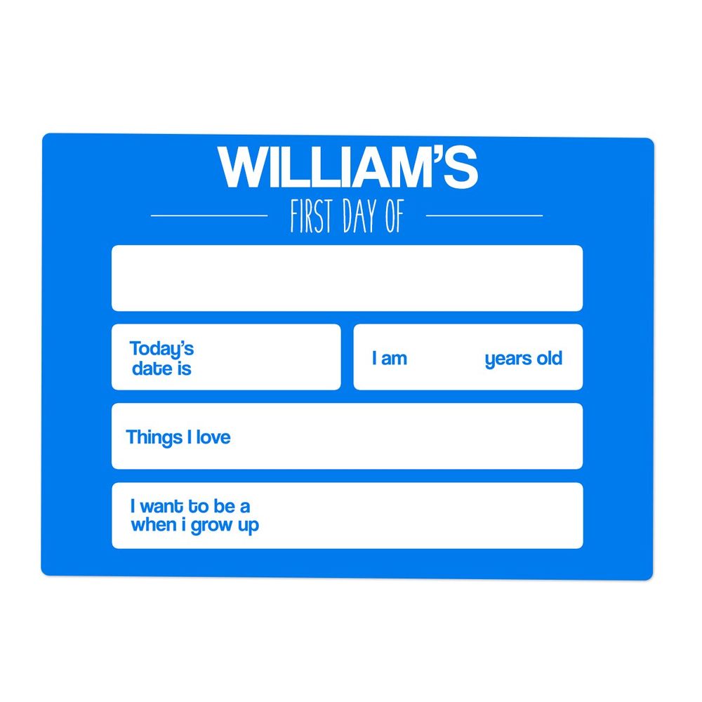 Small Single Colour First Day Sign