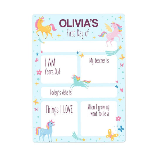 Small Unicorn First Day Sign