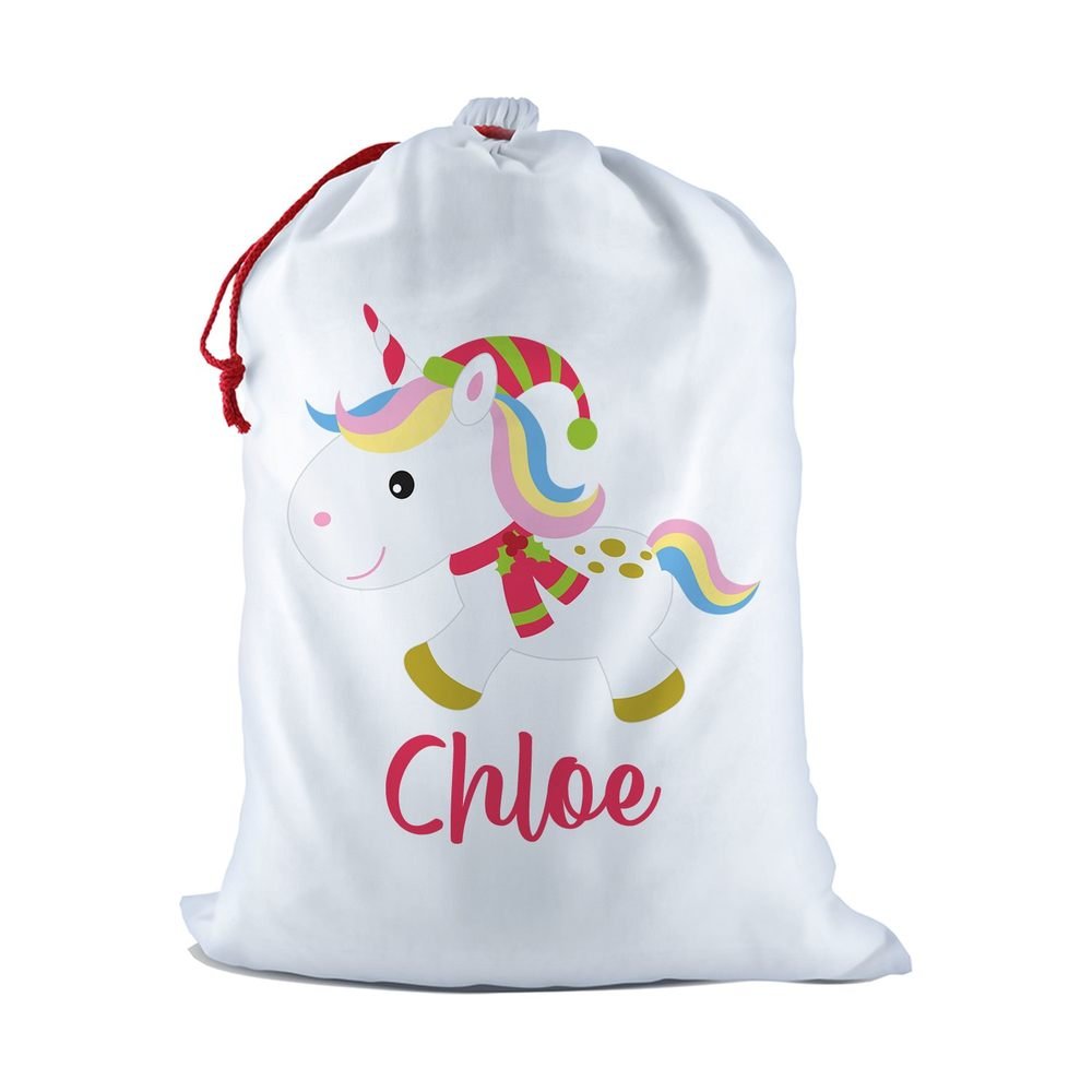 Unicorn White Santa Sack