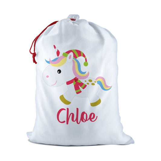 Unicorn White Santa Sack